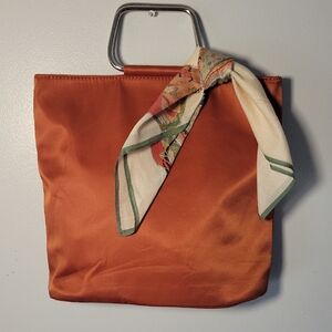 Urban Outfitters Orange Tote Bag with Metal Handles